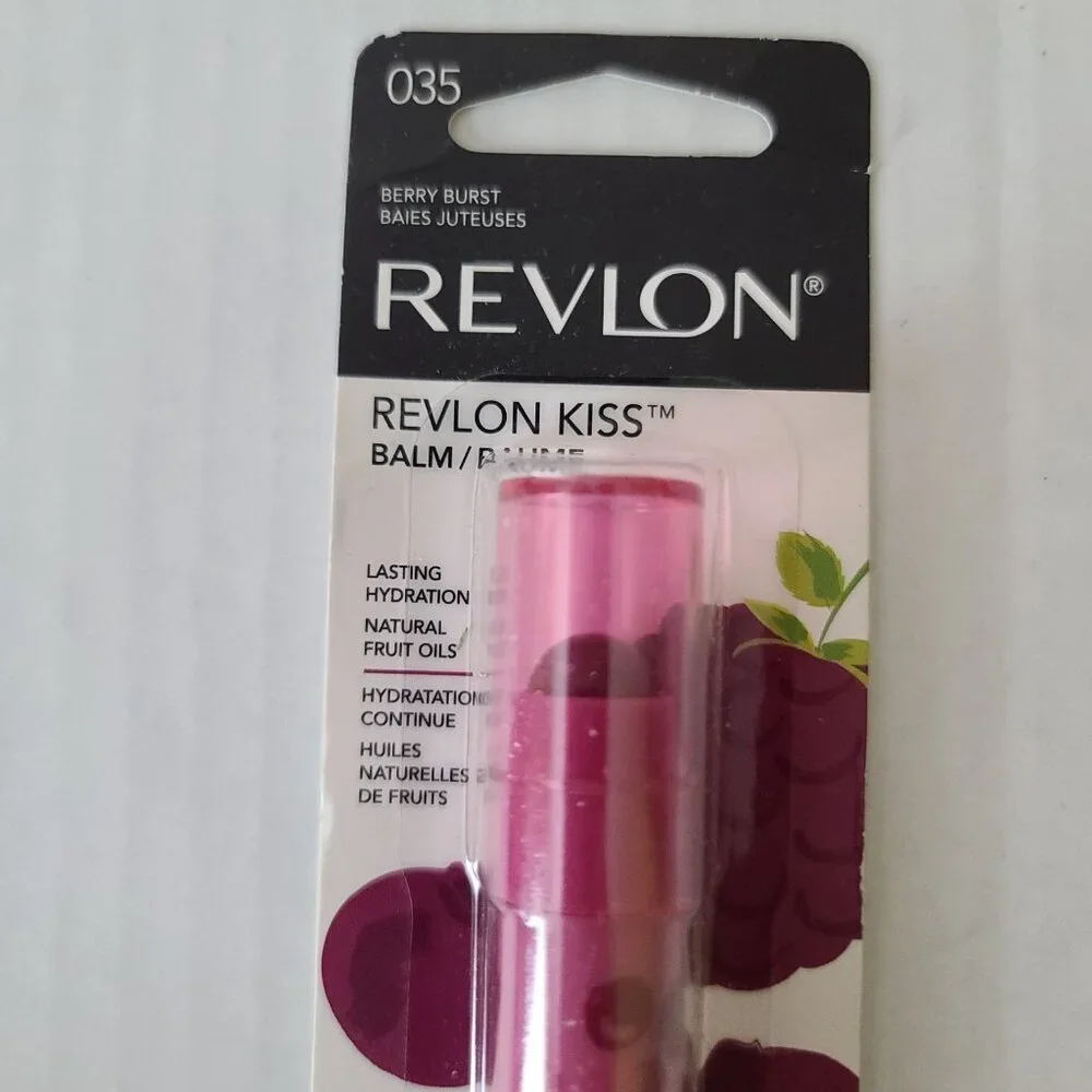 Revlon Kiss Balm 035 Berry Burst Lip Balm Natural Fruit Oils SPF 20 Lot of 2 NEW